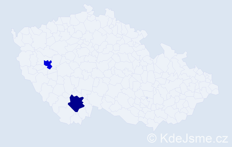 Jméno: 'Xhafer', počet výskytů 2 v celé ČR