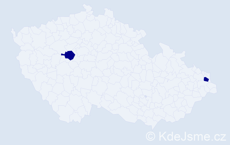 Jméno: 'Benaouda', počet výskytů 2 v celé ČR