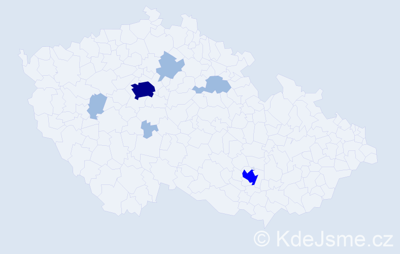 Jméno: 'Michelle Marie', počet výskytů 11 v celé ČR