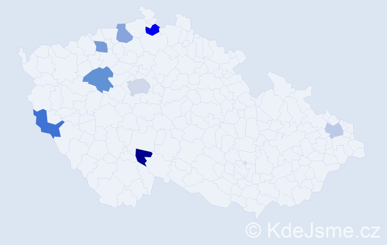 Jméno: 'Quoc Vuong', počet výskytů 9 v celé ČR