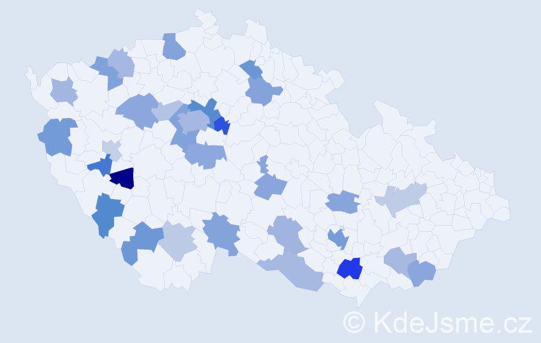 Jméno: 'Sabine', počet výskytů 48 v celé ČR