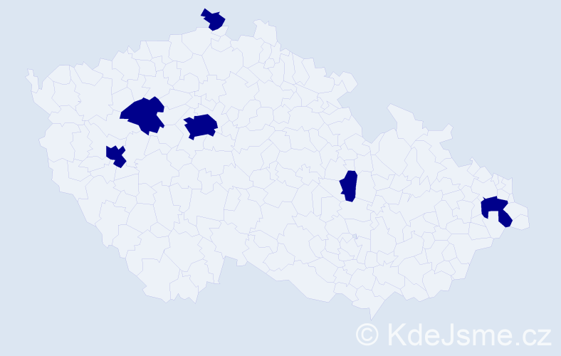 Jméno: 'Thu Ngan', počet výskytů 6 v celé ČR