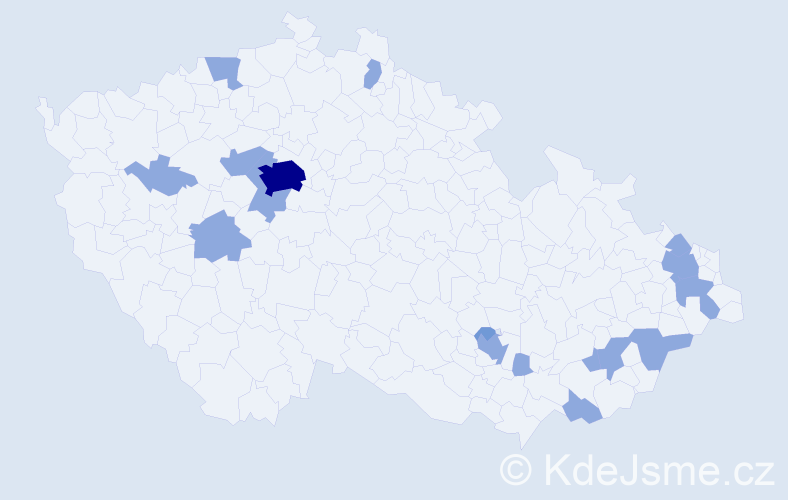 Jméno: 'Rudolfína', počet výskytů 23 v celé ČR