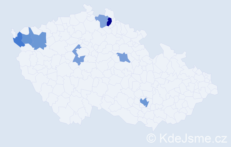 Jméno: 'Lucienne', počet výskytů 11 v celé ČR