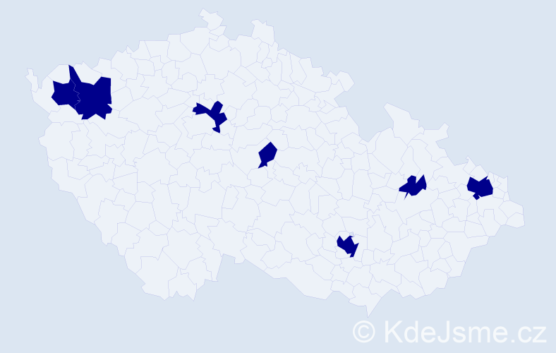 Jméno: 'Francisca', počet výskytů 7 v celé ČR