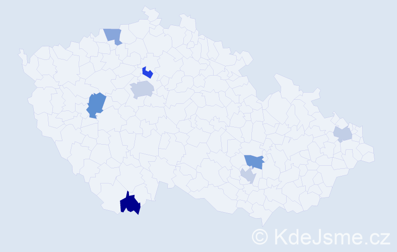 Jméno: 'Zoé', počet výskytů 10 v celé ČR