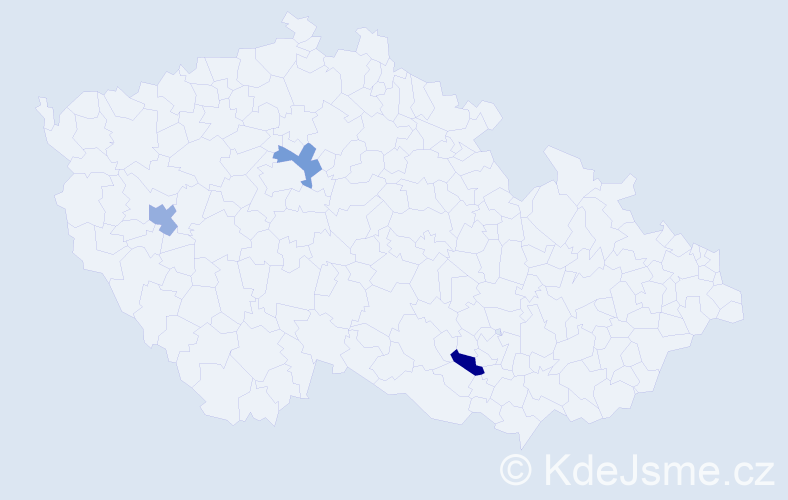 Jméno: 'Viktoriya', počet výskytů 3 v celé ČR