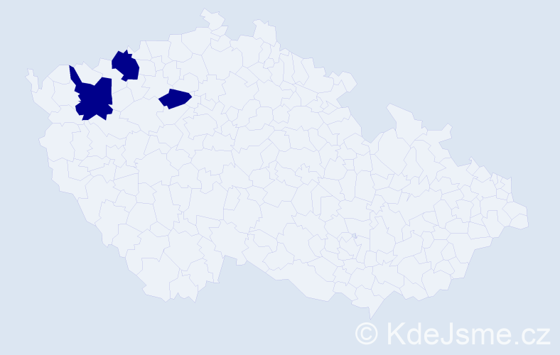 Jméno: 'Marie Josefa', počet výskytů 3 v celé ČR