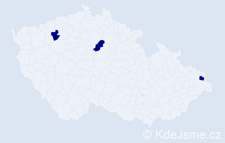 Jméno: 'Alexandro', počet výskytů 3 v celé ČR