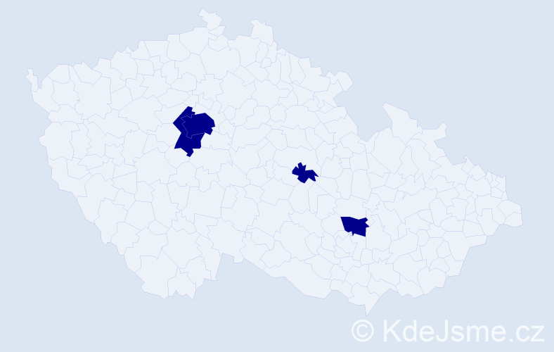 Jméno: 'Huda', počet výskytů 4 v celé ČR