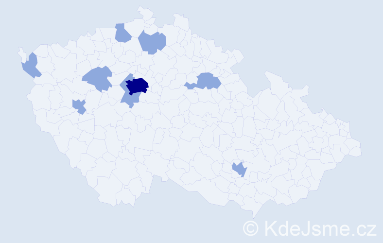 Jméno: 'Yauheniya', počet výskytů 14 v celé ČR
