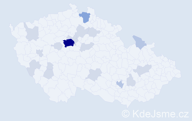 Jméno: 'Rodica', počet výskytů 38 v celé ČR