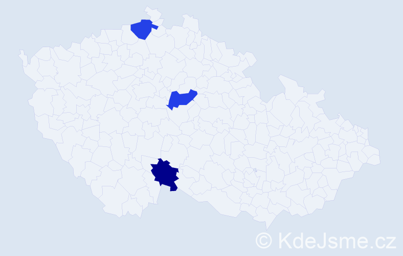 Jméno: 'Hac', počet výskytů 3 v celé ČR