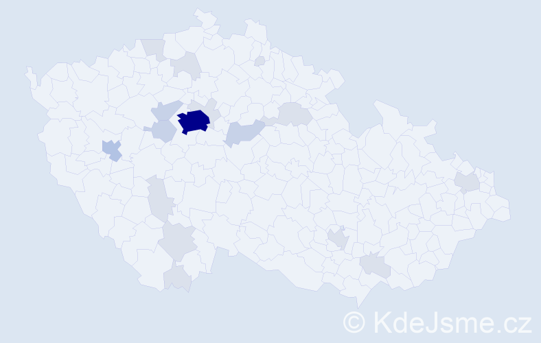 Jméno: 'Ihar', počet výskytů 44 v celé ČR