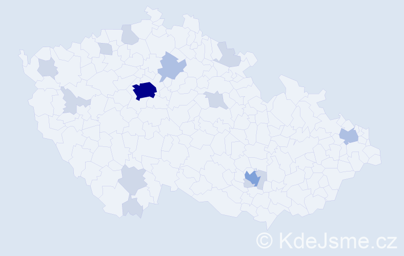 Jméno: 'Mauro', počet výskytů 32 v celé ČR