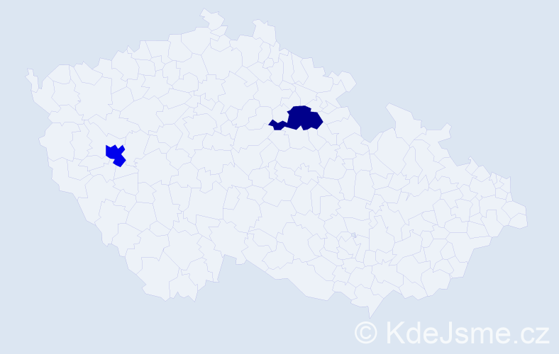 Jméno: 'Khandmaa', počet výskytů 2 v celé ČR