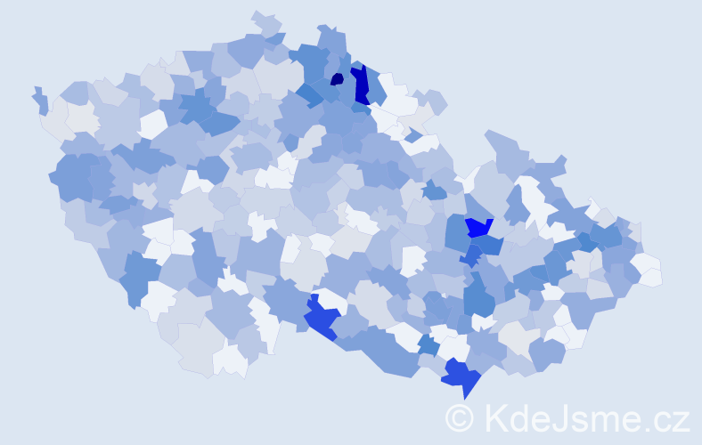 Jméno: 'Věroslav', počet výskytů 722 v celé ČR