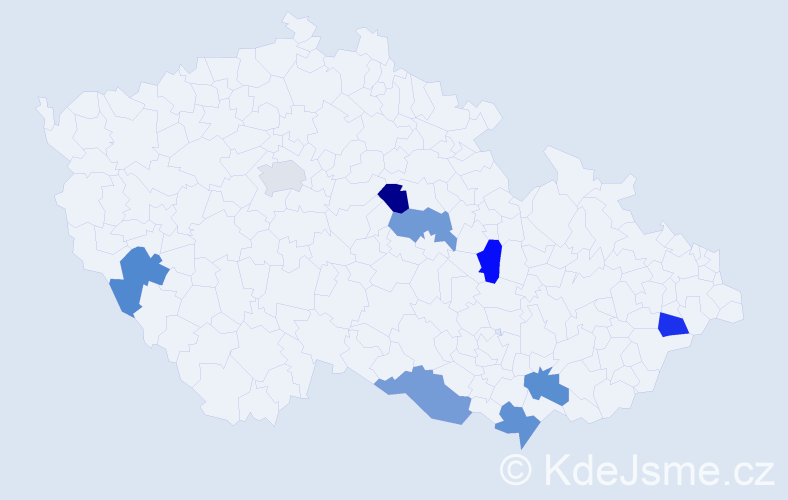 Jméno: 'Severín', počet výskytů 9 v celé ČR