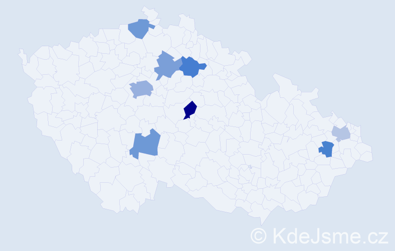 Jméno: 'Hoang', počet výskytů 12 v celé ČR
