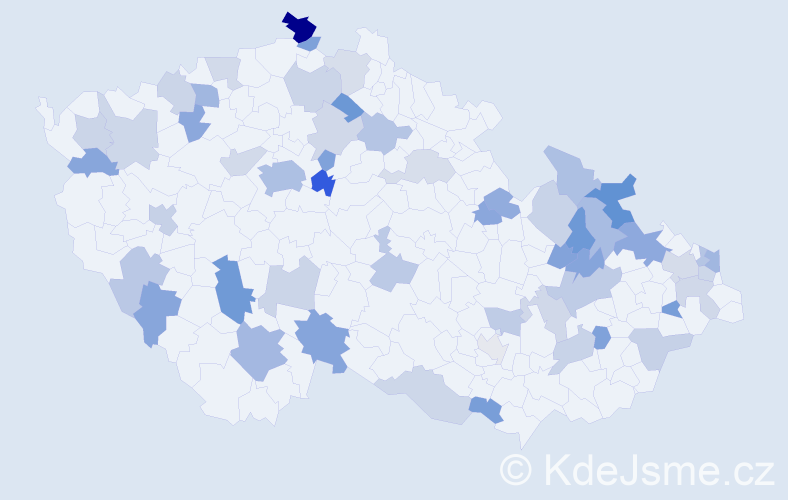 Jméno: 'Roxana', počet výskytů 87 v celé ČR