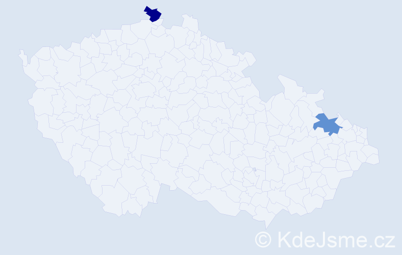Jméno: 'Tereza Abigail', počet výskytů 2 v celé ČR