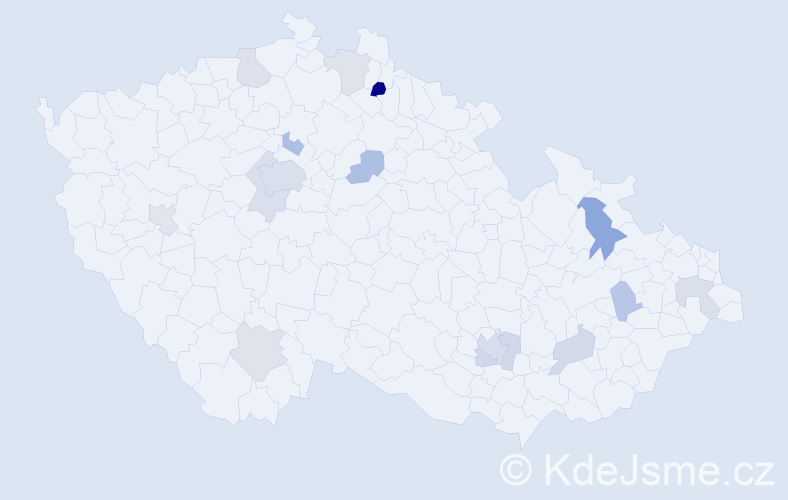 Jméno: 'Ernesto', počet výskytů 27 v celé ČR