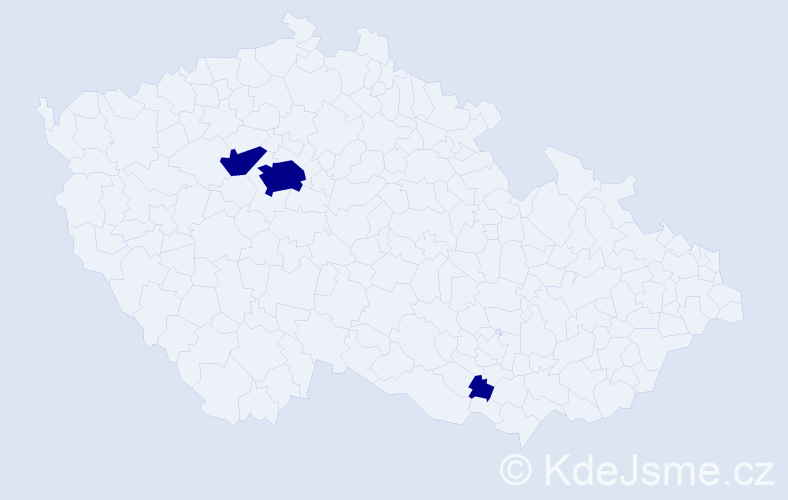 Jméno: 'Velčo', počet výskytů 3 v celé ČR