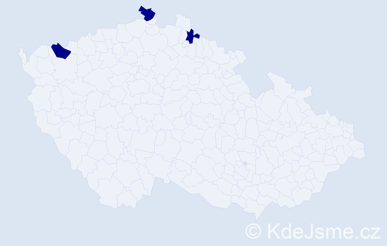Jméno: 'Sigfrid', počet výskytů 3 v celé ČR