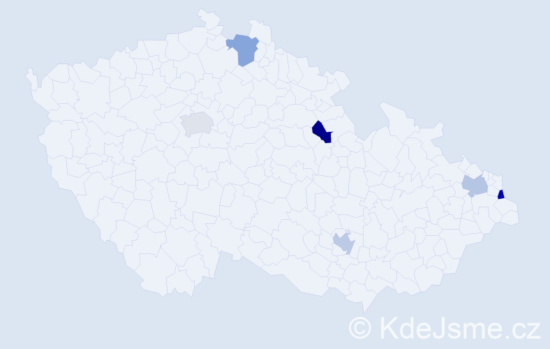 Jméno: 'Asma', počet výskytů 6 v celé ČR