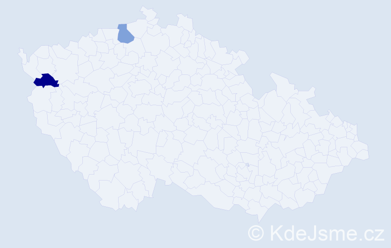 Jméno: 'Gulbanu', počet výskytů 2 v celé ČR