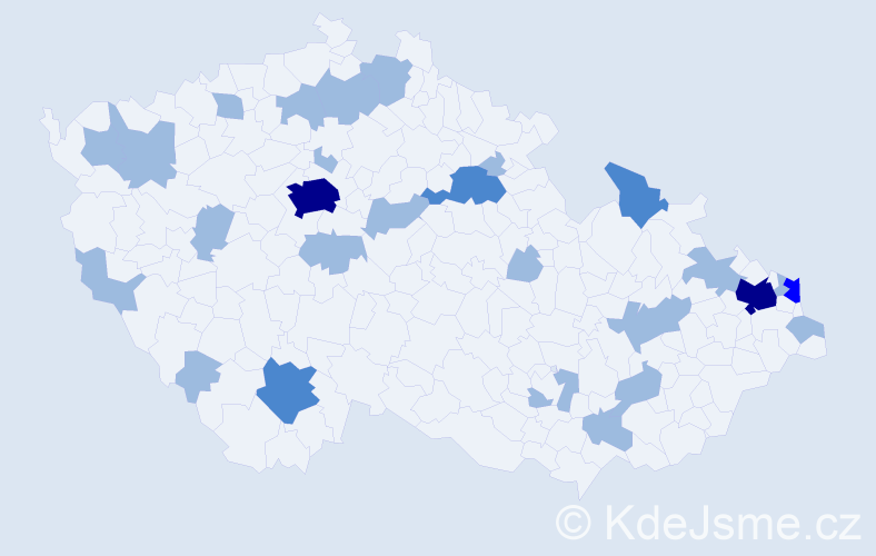 Jméno: 'Leonka', počet výskytů 38 v celé ČR