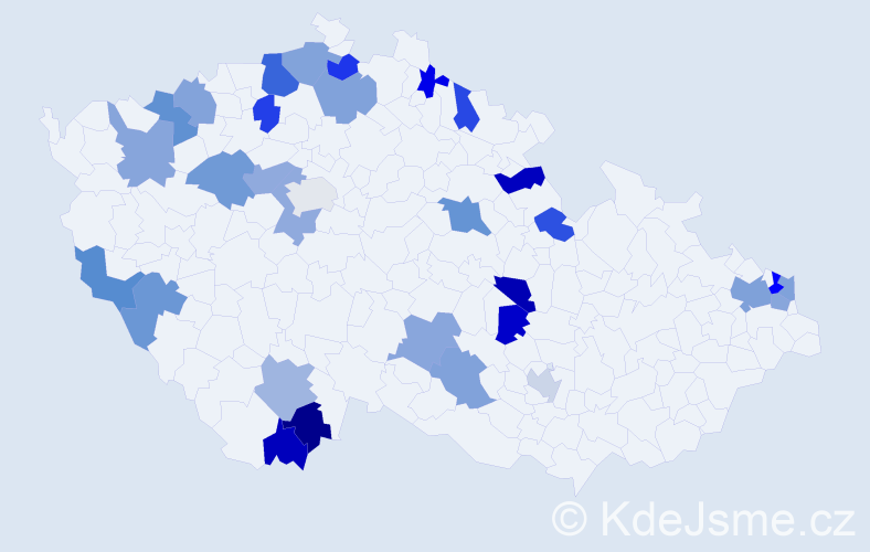 Jméno: 'Štefánie', počet výskytů 37 v celé ČR