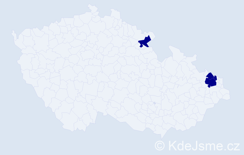 Jméno: 'Elfrýda', počet výskytů 4 v celé ČR