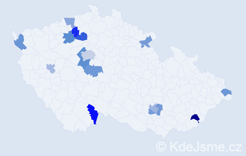 Jméno: 'Magdalena Marie', počet výskytů 19 v celé ČR