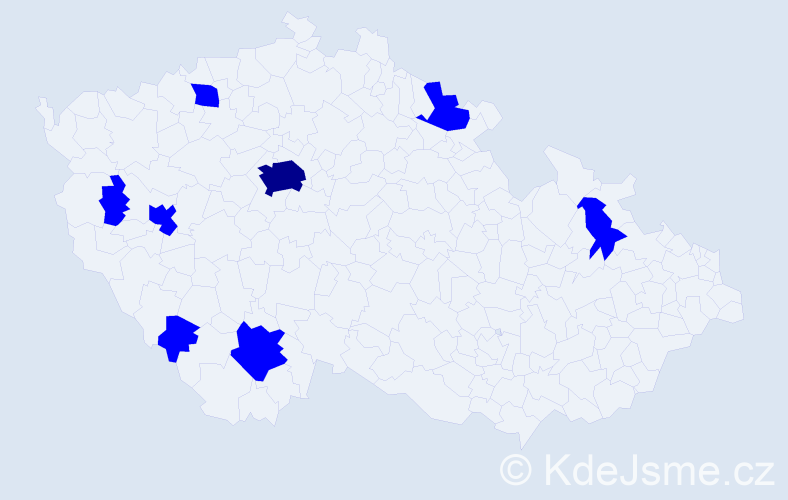 Jméno: 'Slava', počet výskytů 9 v celé ČR