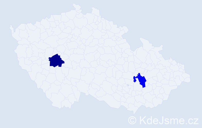 Jméno: 'Nedal', počet výskytů 2 v celé ČR