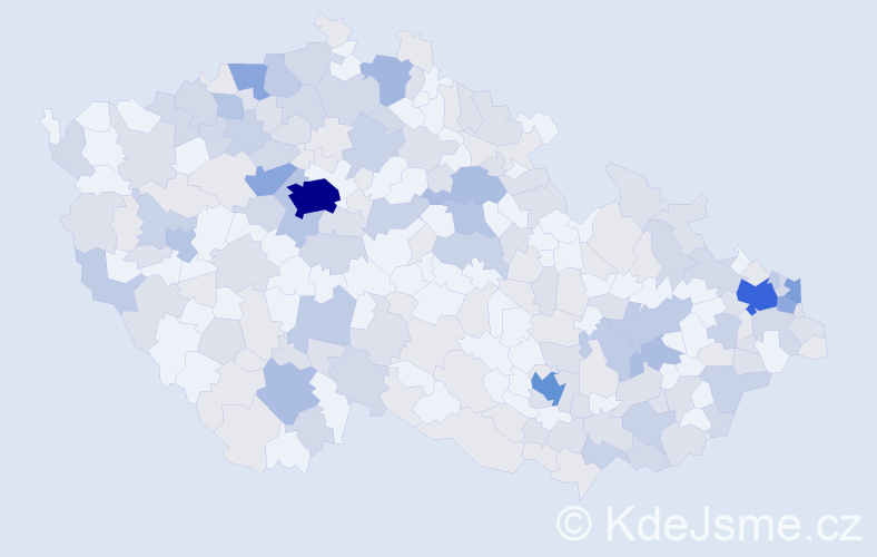 Jméno: 'Rastislav', počet výskytů 445 v celé ČR