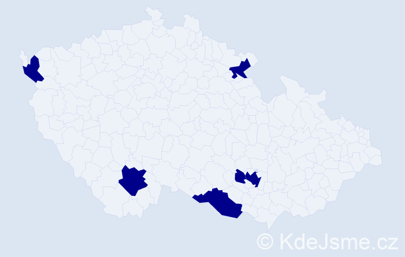 Jméno: 'Yasemin', počet výskytů 6 v celé ČR