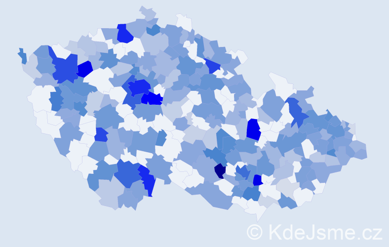 Jméno: 'Theodor', počet výskytů 556 v celé ČR