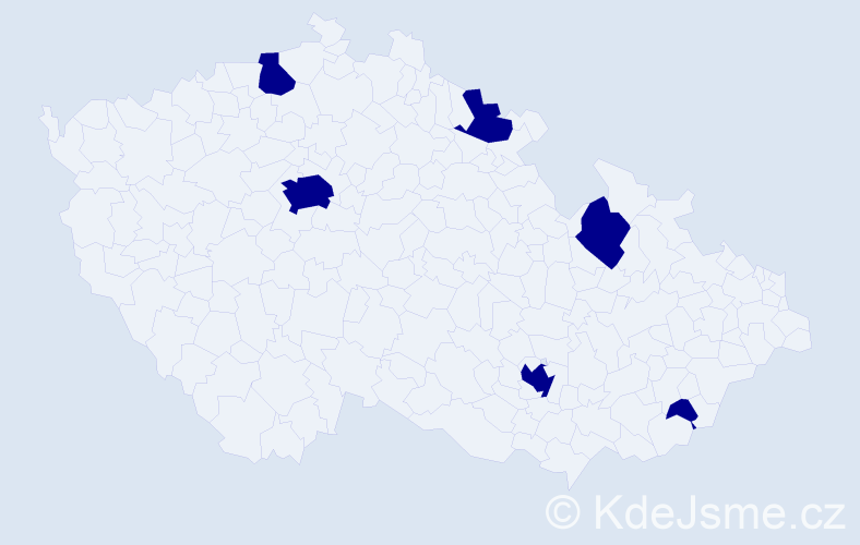 Jméno: 'Kateřina Elizabeth', počet výskytů 6 v celé ČR