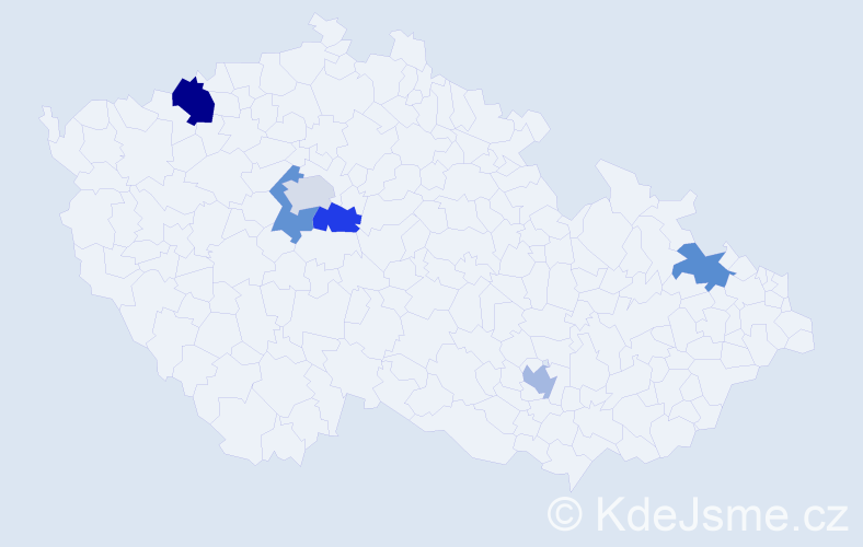 Jméno: 'Christof', počet výskytů 7 v celé ČR