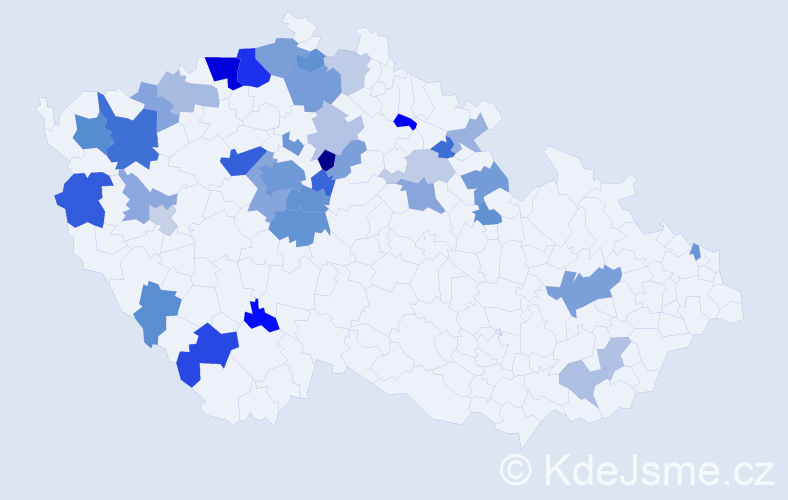 Jméno: 'Vjačeslav', počet výskytů 89 v celé ČR