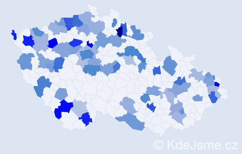 Jméno: 'Angelina', počet výskytů 134 v celé ČR