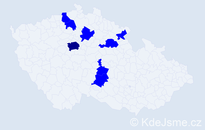 Jméno: 'Azjargal', počet výskytů 9 v celé ČR