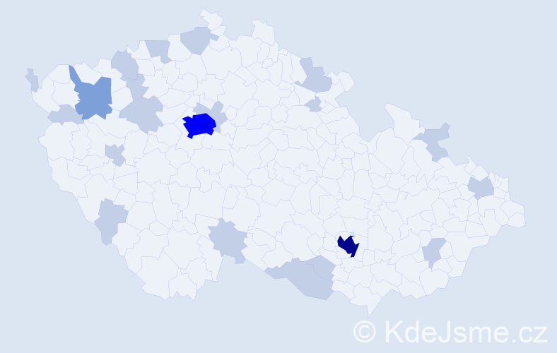 Jméno: 'Nadine', počet výskytů 40 v celé ČR