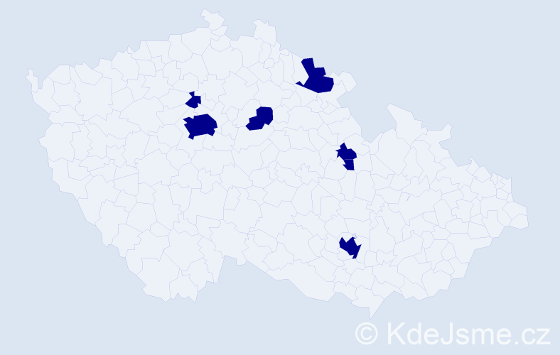 Jméno: 'Daniel Jaroslav', počet výskytů 7 v celé ČR