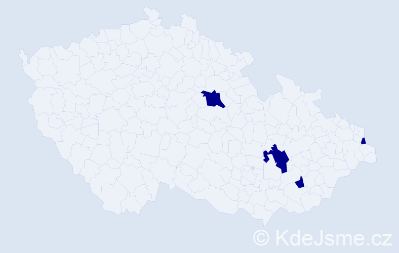 Jméno: 'Lilja', počet výskytů 4 v celé ČR