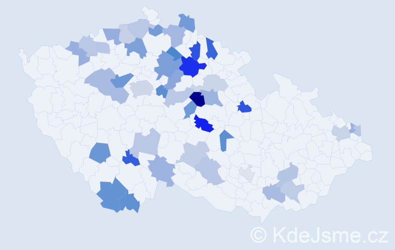 Jméno: 'Rozárka', počet výskytů 70 v celé ČR