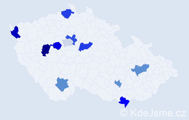 Jméno: 'Thi Them', počet výskytů 12 v celé ČR
