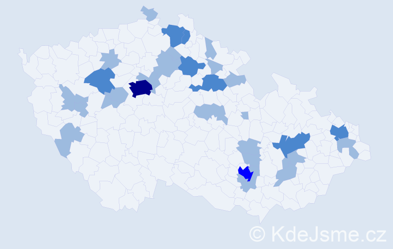 Jméno: 'Ivuška', počet výskytů 44 v celé ČR